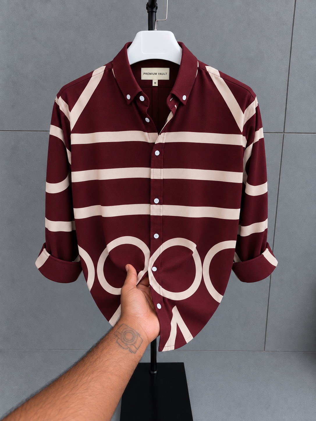 Burgundy Geometry Shirt thumbnail 2