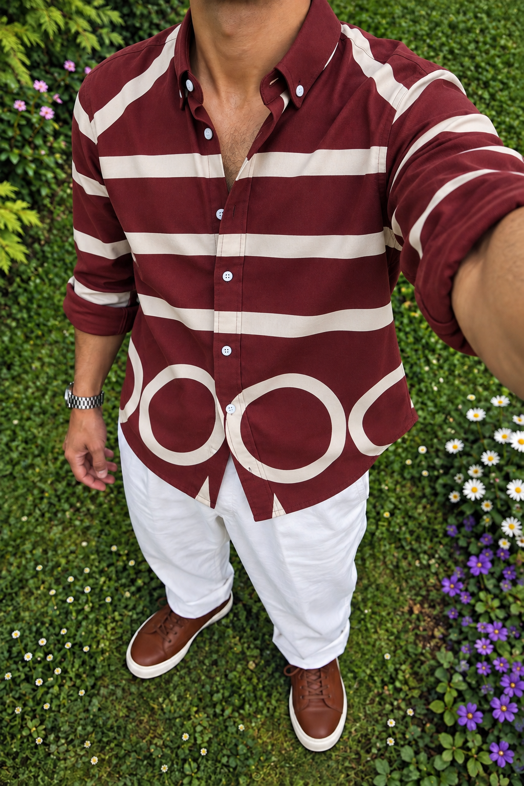 Burgundy Geometry Shirt thumbnail 3