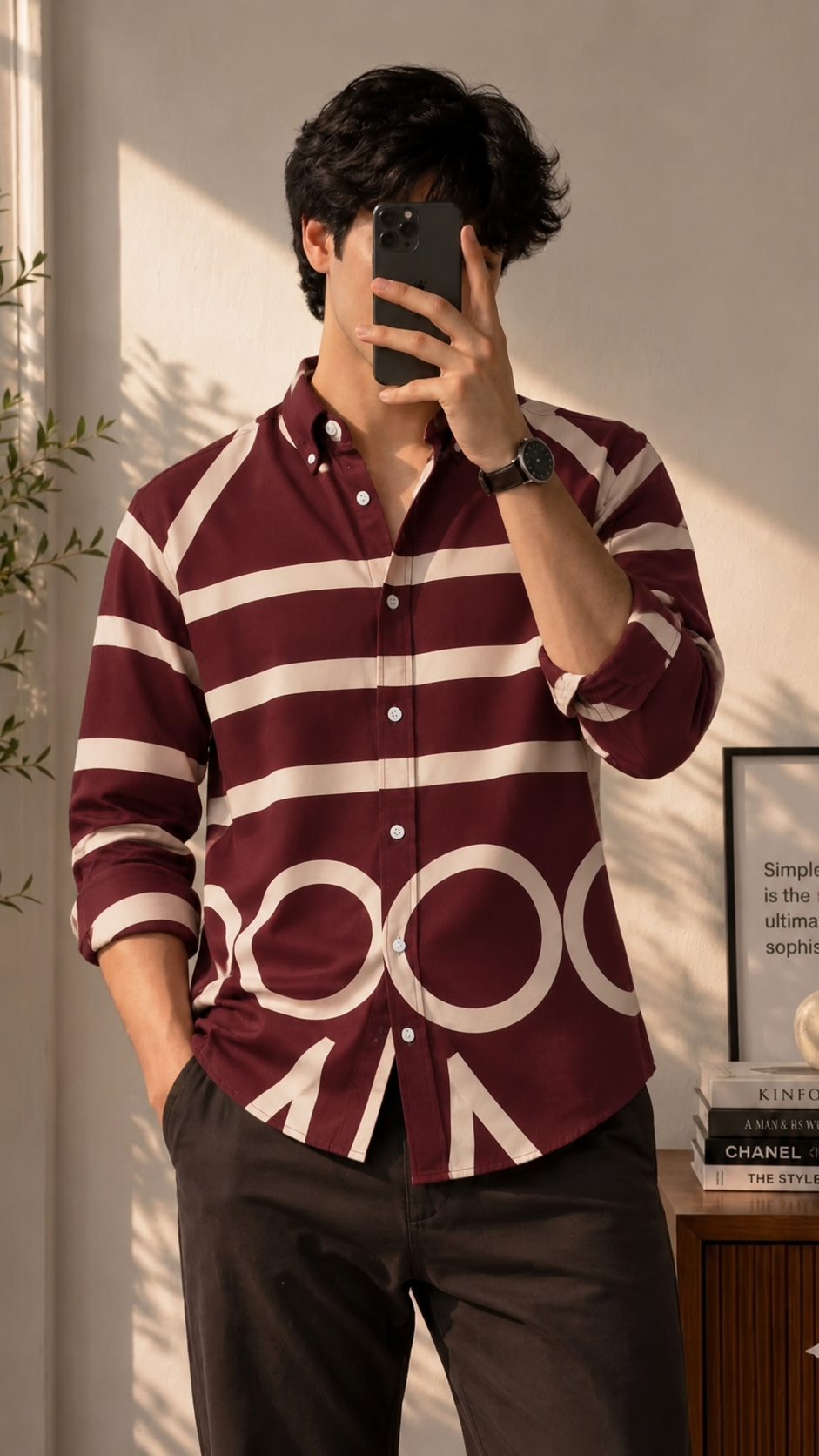 Burgundy Geometry Shirt thumbnail 4