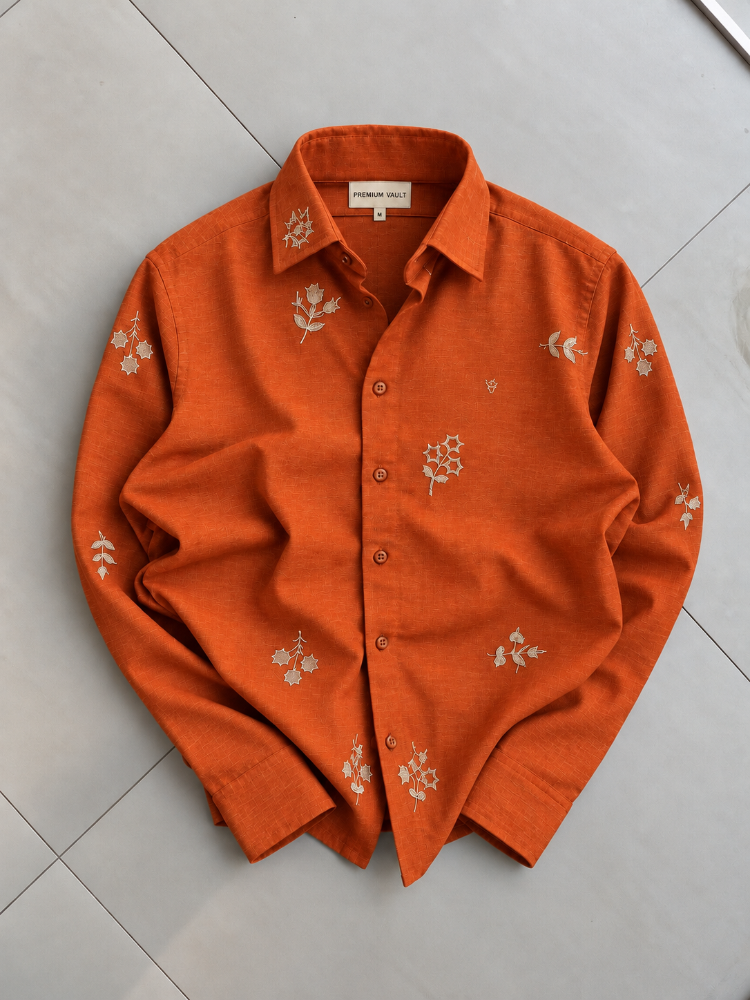 Rustic Bloom Embroidered Cotton Shirt thumbnail 3