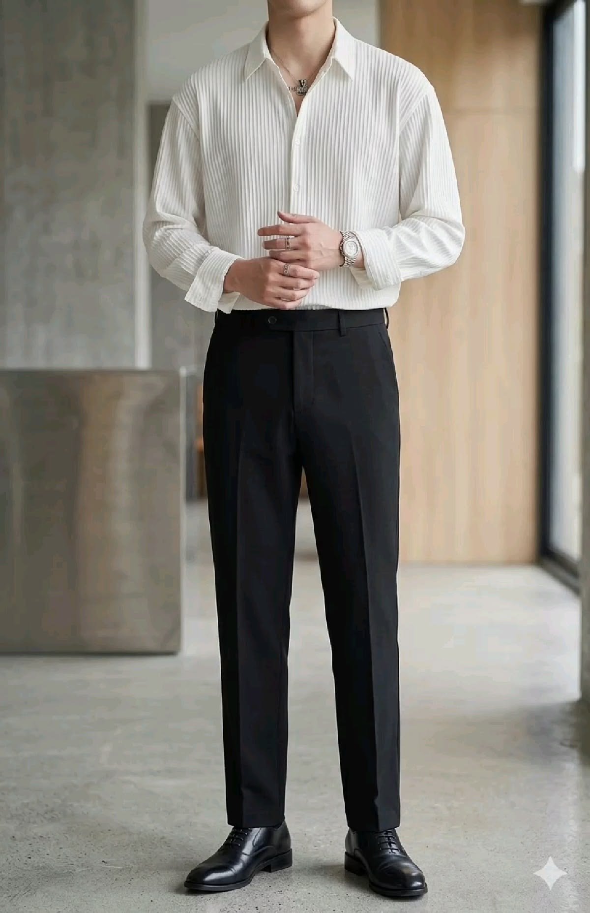 Classic Tailored Formal Trousers – Black