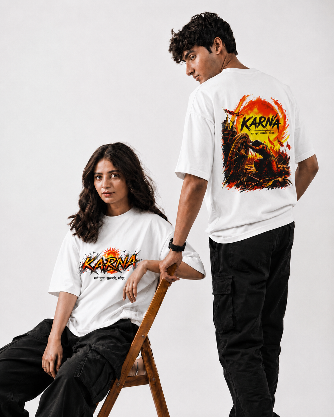 Karna Graphic Oversized T-Shirt 1 – Black & White