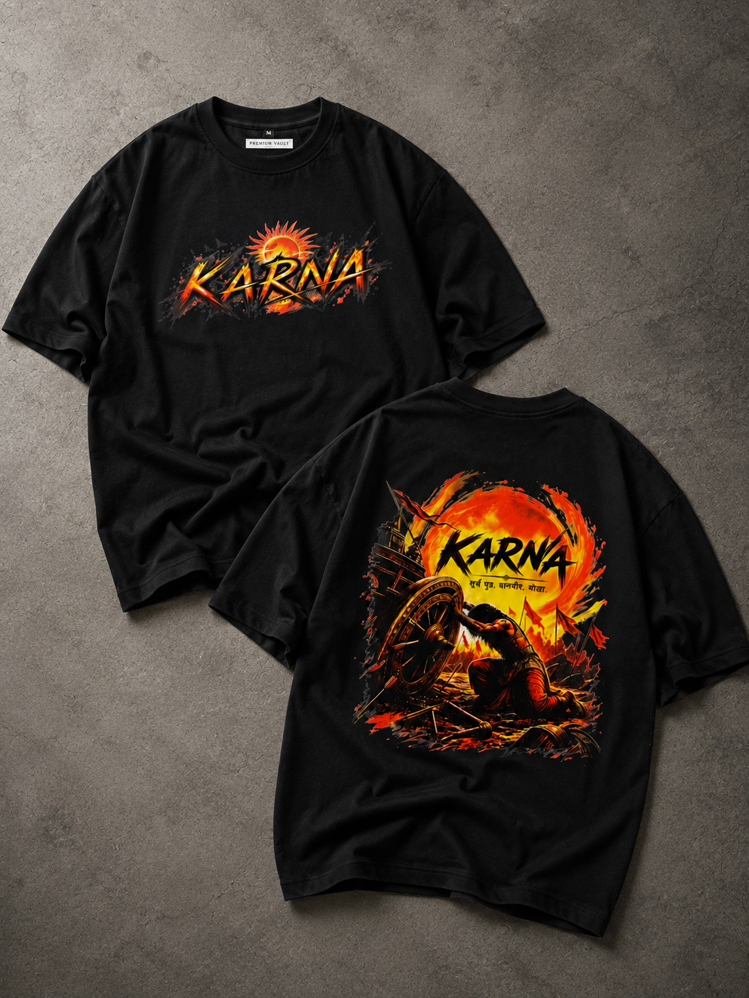 Karna Graphic Oversized T-Shirt 1 – Black & White thumbnail 2
