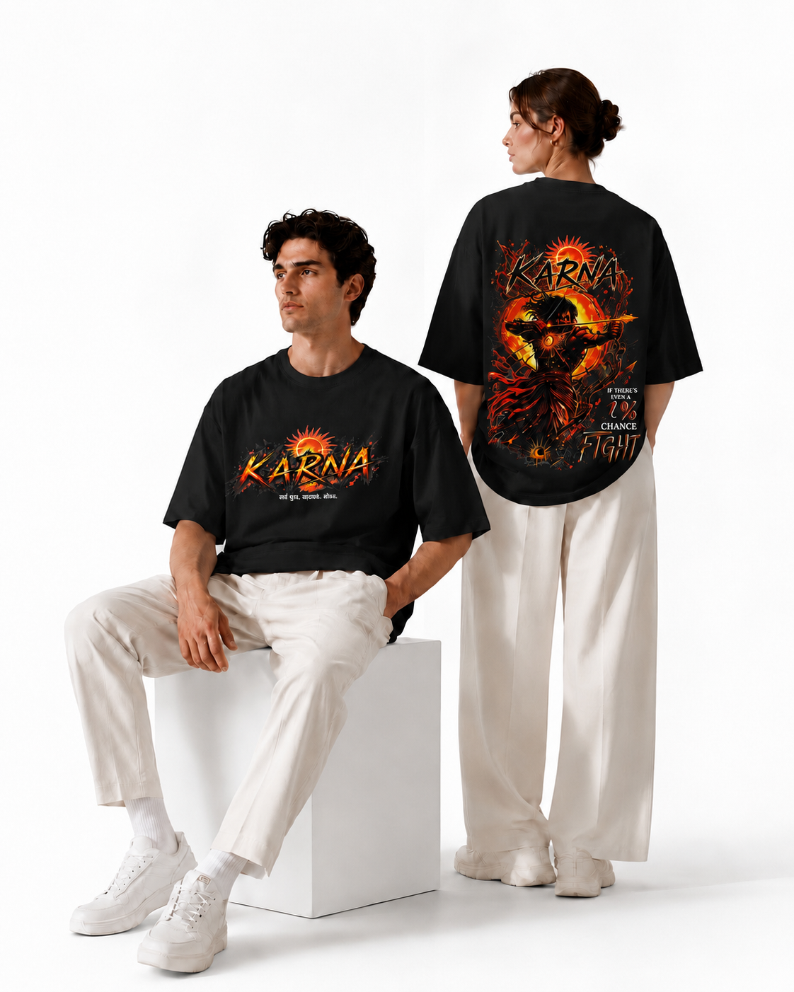 Karna Warrior Graphic Oversized T-Shirt