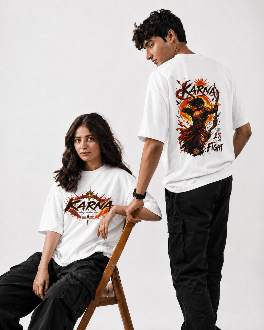 Karna Warrior Graphic Oversized T-Shirt thumbnail 4