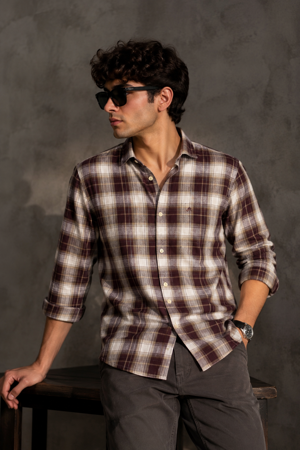 Premium Vault Heritage Plaid Shirt – Burgundy & Cream