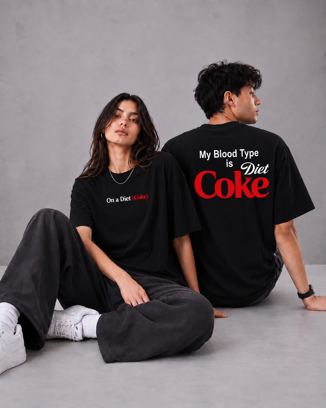Diet Coke Blood Type Graphic Oversized T-Shirt
